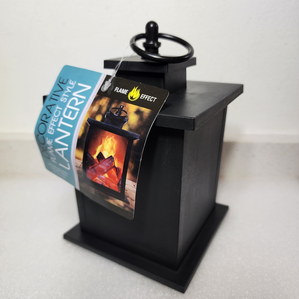 Black Lantern with Flickering Flame Effect. New With Tags - Picture 4 of 8